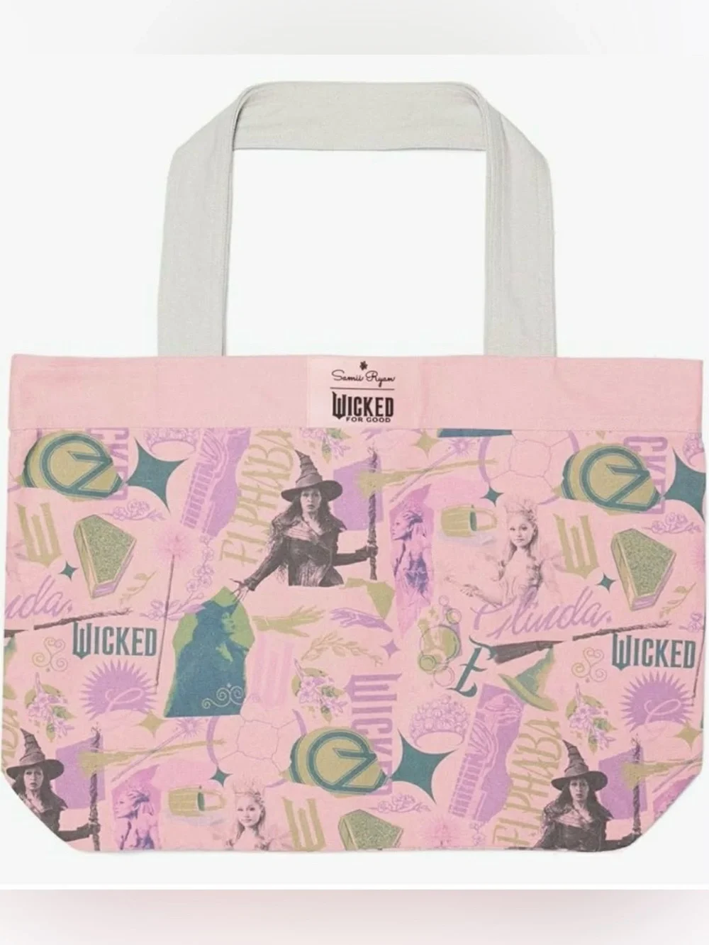 Samii Ryan Wicked: For Good,Elphaba and Glinda Pink Graphic Tote Bag NWT